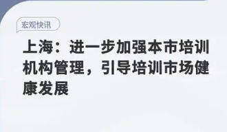 上海市人民政府關(guān)于進(jìn)一步加強(qiáng)本市培訓(xùn)機(jī)構(gòu)管理引導(dǎo)培訓(xùn)市場(chǎng)健康發(fā)展的意見